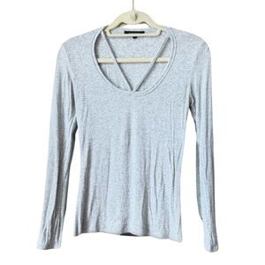 OLIVACEOUS grey cut out long sleeve